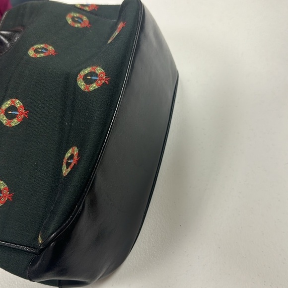 J. McLaughlin Holiday Wreath Purse Bag Black Vintage Embroidered Party Preppy - Picture 7 of 8